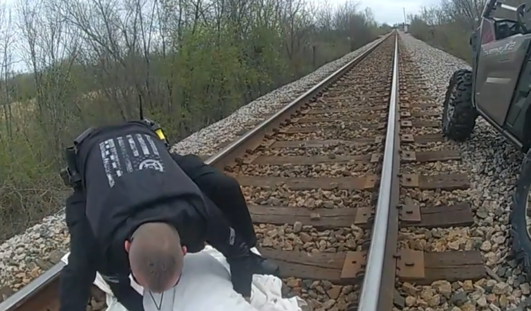 Injured Dog Was Stuck On Train Tracks For Days, Deputies Stepped In And Rescued The Wounded Animal
